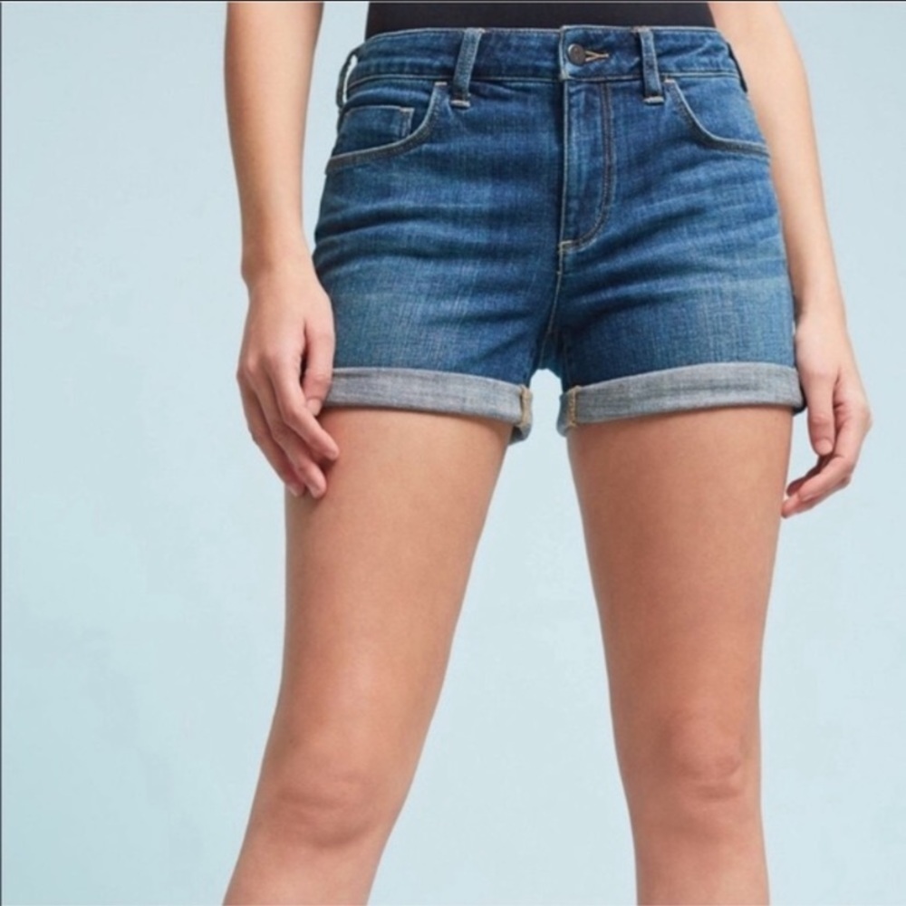 Pilcro | Anthropologie 6” Inseam Denim Jean Shorts Rolled Hem Size 32
